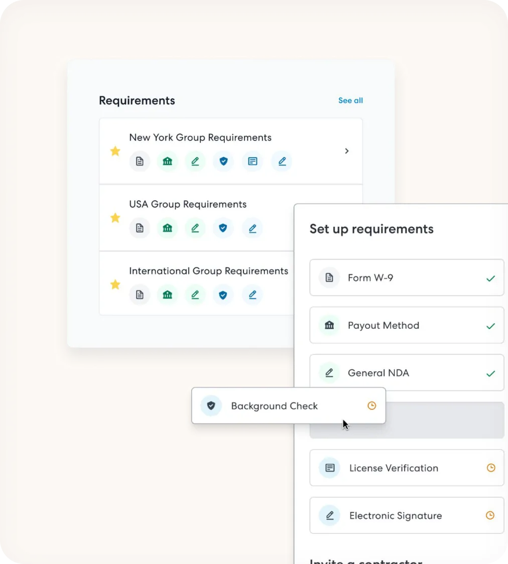Background check results dashboard